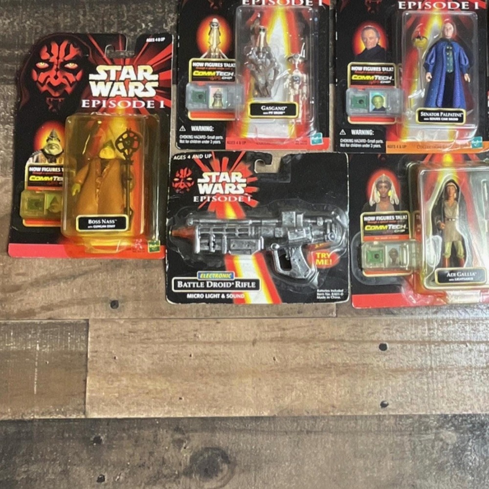 Star Wars Episode I Action Figure Lot Hasbro CommTech New NWT Palpatine Nass